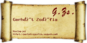 Gerhát Zsófia névjegykártya
